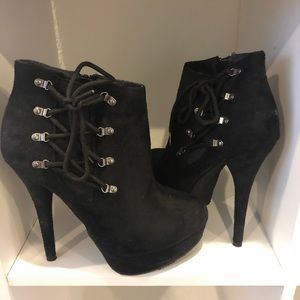 Suede Black Booties